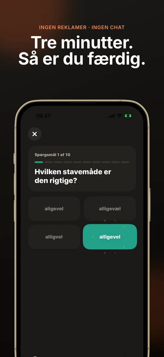 Tre minutter, så er du færdig